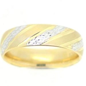 6MM D.Cut Hollow Comfort Fit Wedding Band 10KT TT/SIZE 5   **NOT SIZABLE** *CLEARANCE-FINAL SALE*