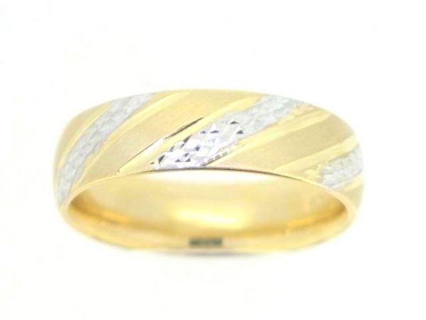 6MM D.Cut Hollow Comfort Fit Wedding Band 10KT TT/SIZE 5   **NOT SIZABLE** *CLEARANCE-FINAL SALE*