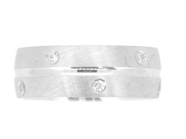 8MM Satin Finish Cubic Zirconia Wedding Band Sterling Silver/SIZE 10 *CLEARANCE-FINAL SALE*