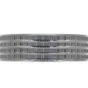 7MM Black Rhodium D.Cut Wedding Band Sterling Silver/SIZE 10