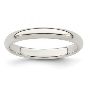 3MM Dome Sterling Silver Wedding Band/Size 10
