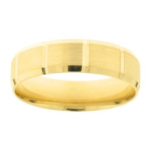 6MM Patterned Comfort Fit Wedding Band 10KT/SIZE 9