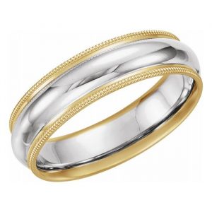6MM Comfort Fit Dome Milled Edge Wedding Band 10KT TT/SIZE 9 *CLEARANCE-FINAL SALE*
