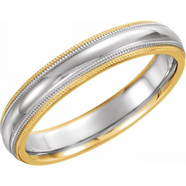 5MM Comfort Fit Dome Milled Edge Wedding Band 10KT TT/SIZE 7