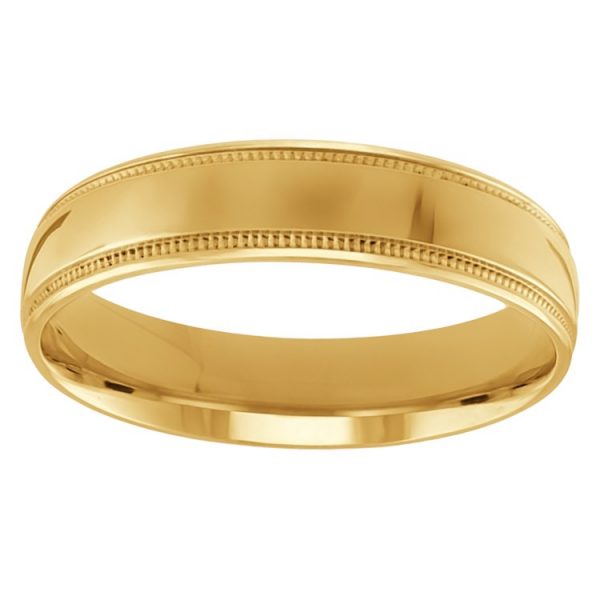 5MM Dome Comfort Fit Milled Edge Wedding Band 10KT/SIZE 10