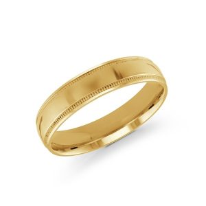 5MM Dome Comfort Fit Milled Edge Wedding Band 10KT/SIZE 10