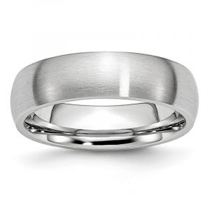 6MM Dome Satin Finish Wedding Band Sterling Silver/Size 10