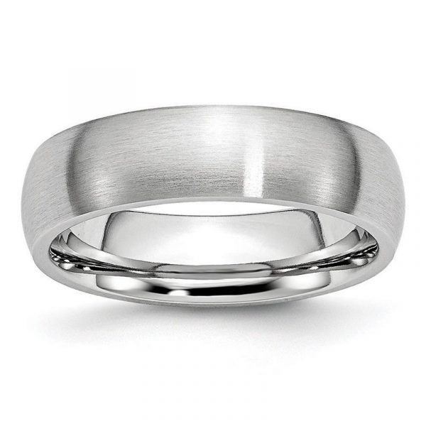 6MM Dome Satin Finish Wedding Band Sterling Silver/SIZE 9