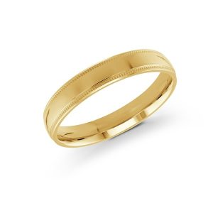 4MM Dome Comfort Fit Milled Edge Wedding Band 10KT/SIZE 7