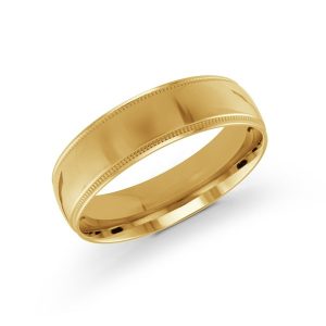 6MM Dome Comfort Fit Milled Edge Wedding Band 10KT/SIZE 7