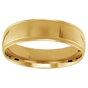 6MM Dome Comfort Fit Milled Edge Wedding Band 10KT/SIZE 7