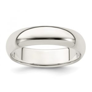 5MM Dome Sterling Silver Wedding Band/Size 8