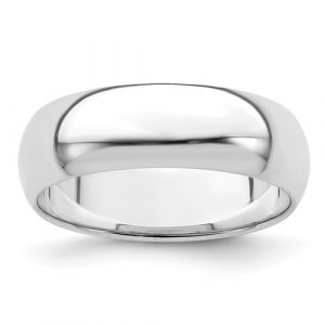 6MM Dome Sterling Silver Wedding Band/SIZE 8