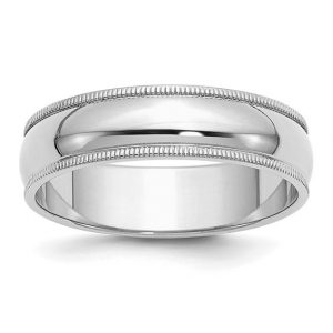 6MM Milled Edge Wedding Band Sterling Silver/SIZE 10
