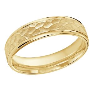 6MM Hammered Texture Gents Comfort Fit Wwdding Band/10KT