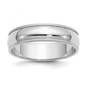 6MM Milled Edge Wedding Band Sterling Silver/Size 7