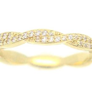 Cubic Zirconia Braided Band 10KT  *CLEARANCE-FINAL SALE*