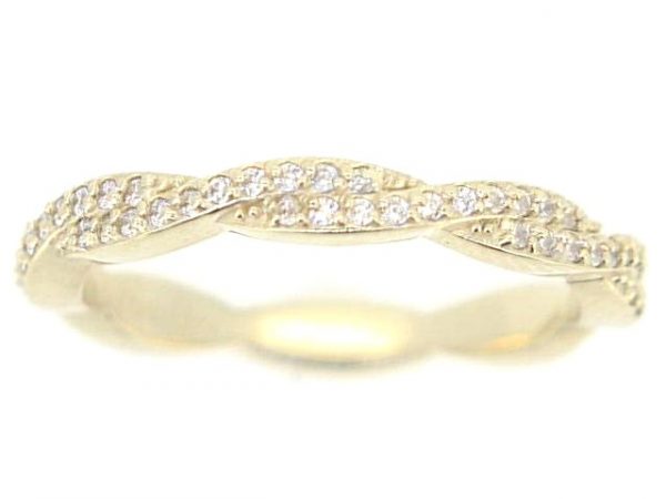 Cubic Zirconia Braided Band 10KT