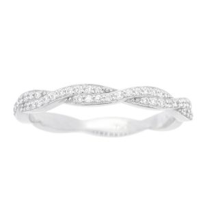 Cubic Zirconia Twisted Eternity Band 10KT WG   *CLEARANCE-FINAL SALE*