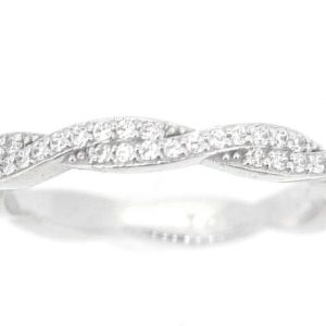 Cubic Zirconia Twisted Eternity Band 10KT WG   *CLEARANCE-FINAL SALE*