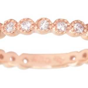 Cubic Zirconia Milled Edge Eternity Stacking Band 10KT PK   *CLEARANCE-FINAL SALE*