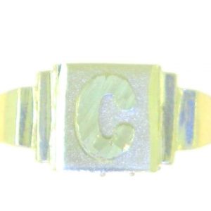 C Initial D.Cut Initial Baby Signet Ring 10KT    *CLEARANCE-FINAL SALE*