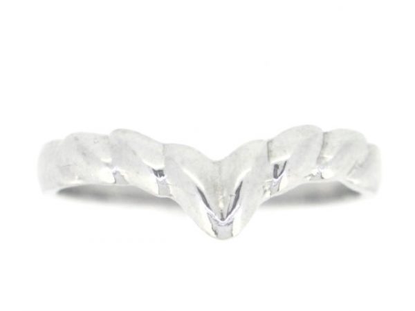 Cable Design Chevron V Stacking Ring 10KT WG    *CLEARANCE-FINAL SALE*