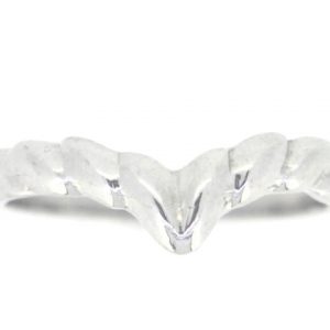 Cable Design Chevron V Stacking Ring 10KT WG