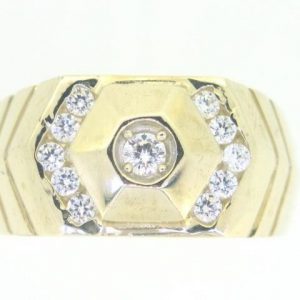 Cubic Zirconia Octagonal Ring 10KT   **CLEARANCE-FINAL SALE**