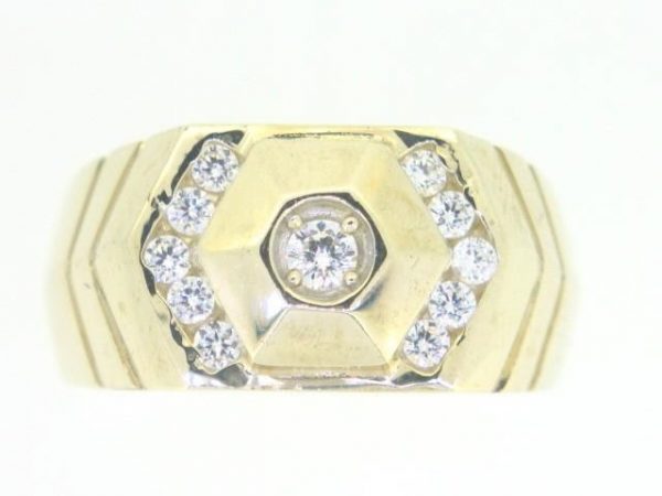 Cubic Zirconia Octagonal Ring 10KT   **CLEARANCE-FINAL SALE**