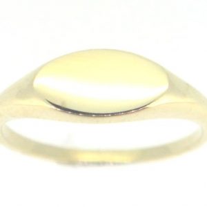 Oval Solid Smooth Back Signet Ladies Ring 10KT   *Engravable