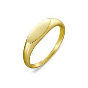 Oval Solid Smooth Back Signet Ladies Ring 10KT   *Engravable