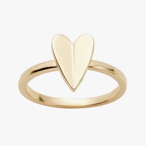 Modern Elongated Heart Ring 10KT/11MM
