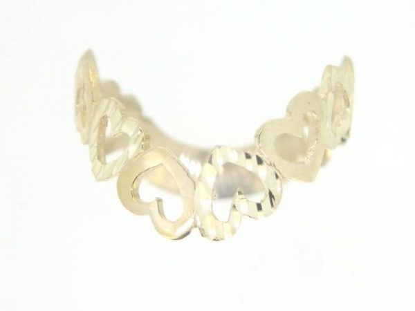 D.Cut Heart V Chevron Ring 10KT