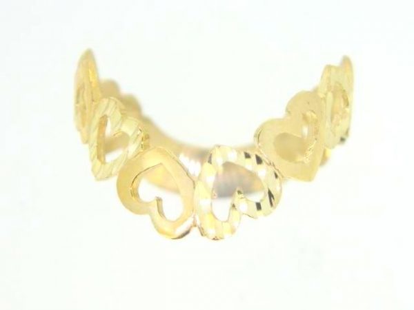 D.Cut Multi Heart Chevron Ladies Ring 10KT  *CLEARANCE-FINAL SALE*