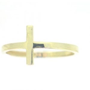East West Flat Cross Ring 10KT
