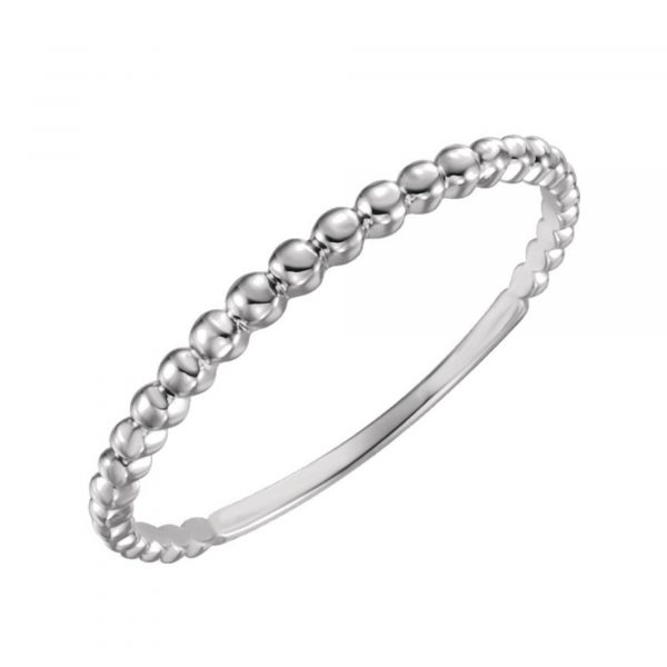 Beaded Ball Stacking Band 10KT WG/1.6MM