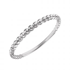 Beaded Ball Stacking Band 10KT WG/1.6MM