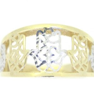 Multi Hamsa D.Cut Tapered Ladies Ring 10KT TT   *CLEARANCE-FINAL SALE*