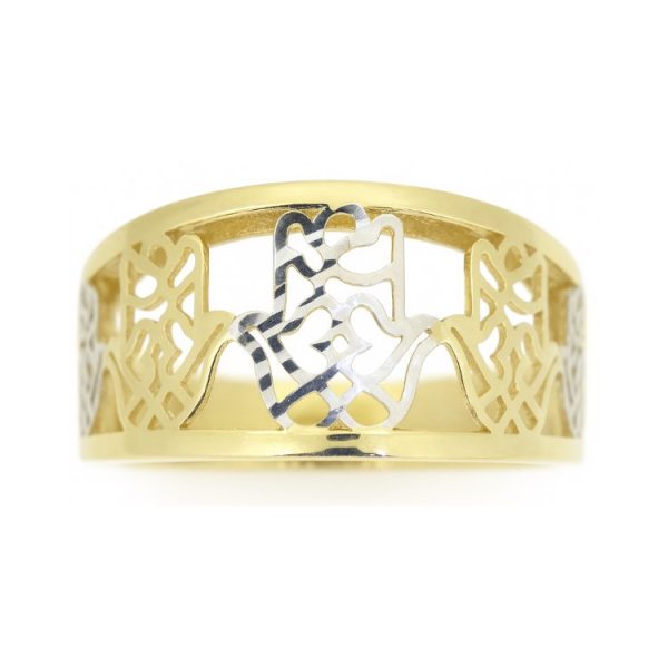Multi Hamsa D.Cut Tapered Ladies Ring 10KT TT   *CLEARANCE-FINAL SALE*