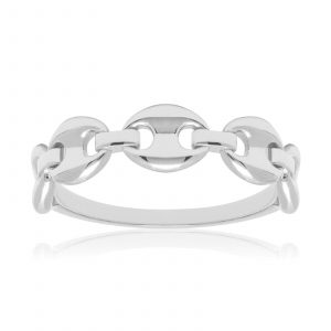 Puffed Mariner Multi Link Band 10KT WG/4MM