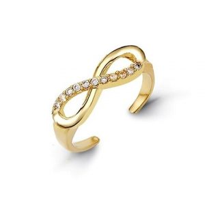 Cubic Zirconia Infinity Symbol Toe Ring 10KT