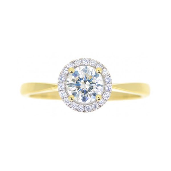 6MM Round Cubic Zirconia Halo Ladies Ring 10KT