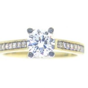 7mm Round Cubic Zirconia with Infinity Design & Accented Shank Ladies Ring 10KT