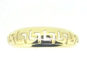 Greek Key Dome Tapered Ladies Ring 10KT/6MM