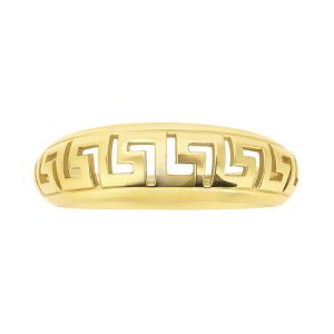 Greek Key Dome Tapered Ladies Ring 10KT/6MM