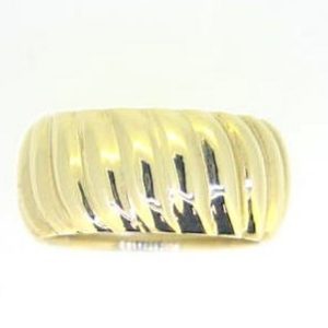 Wavy Ribbed Chunky Dome Ring 10KT/9MM