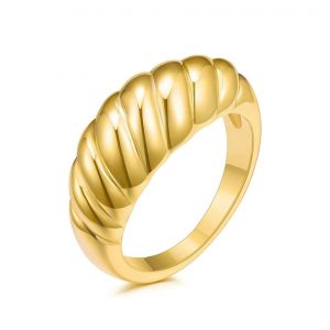Tapered Croissant Chunky Dome Ring 10KT/9MM