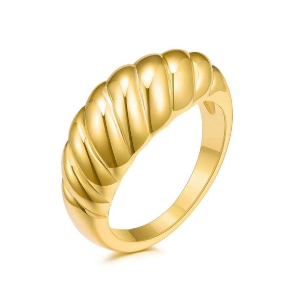 Tapered Croissant Chunky Dome Ring 10KT/9MM
