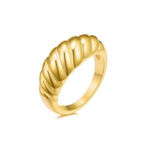 Tapered Croissant Chunky Dome Ring 10KT/9MM